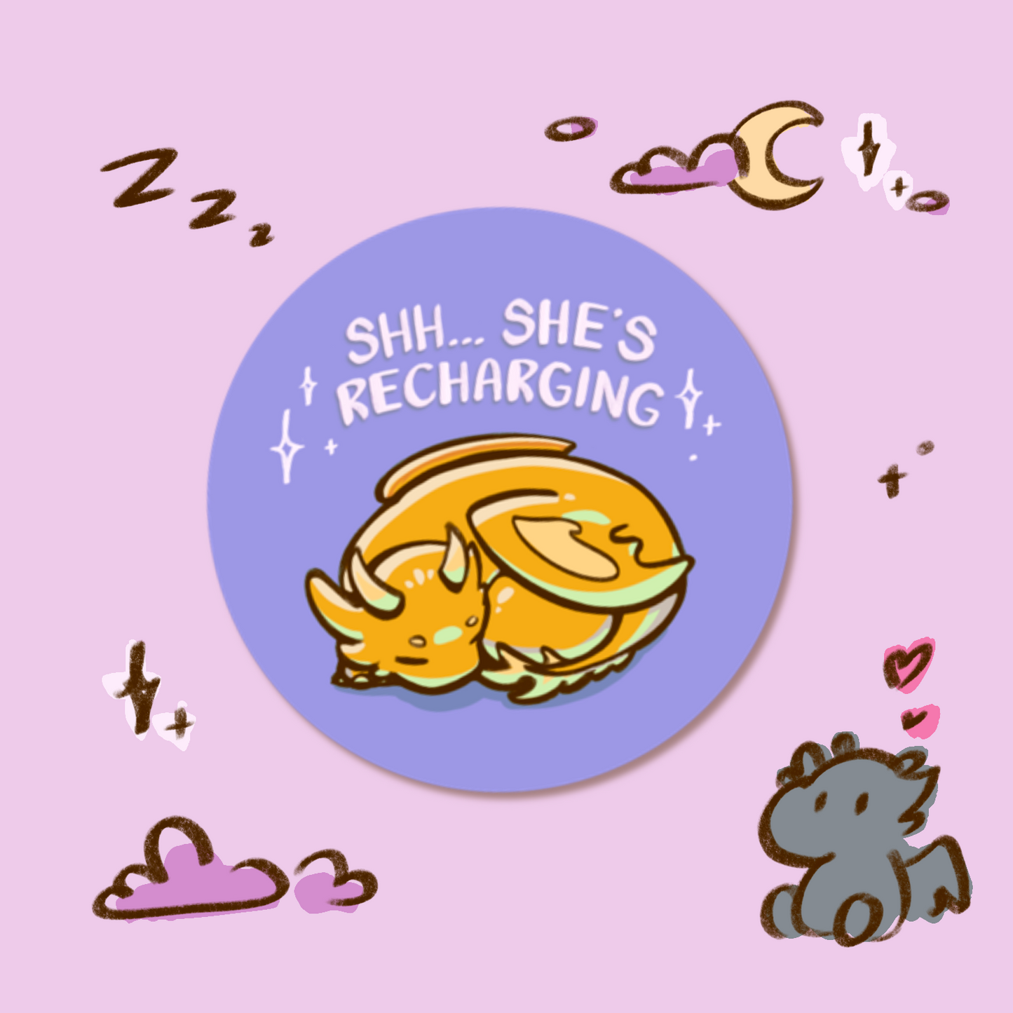 Sleepy Dragon Sticker