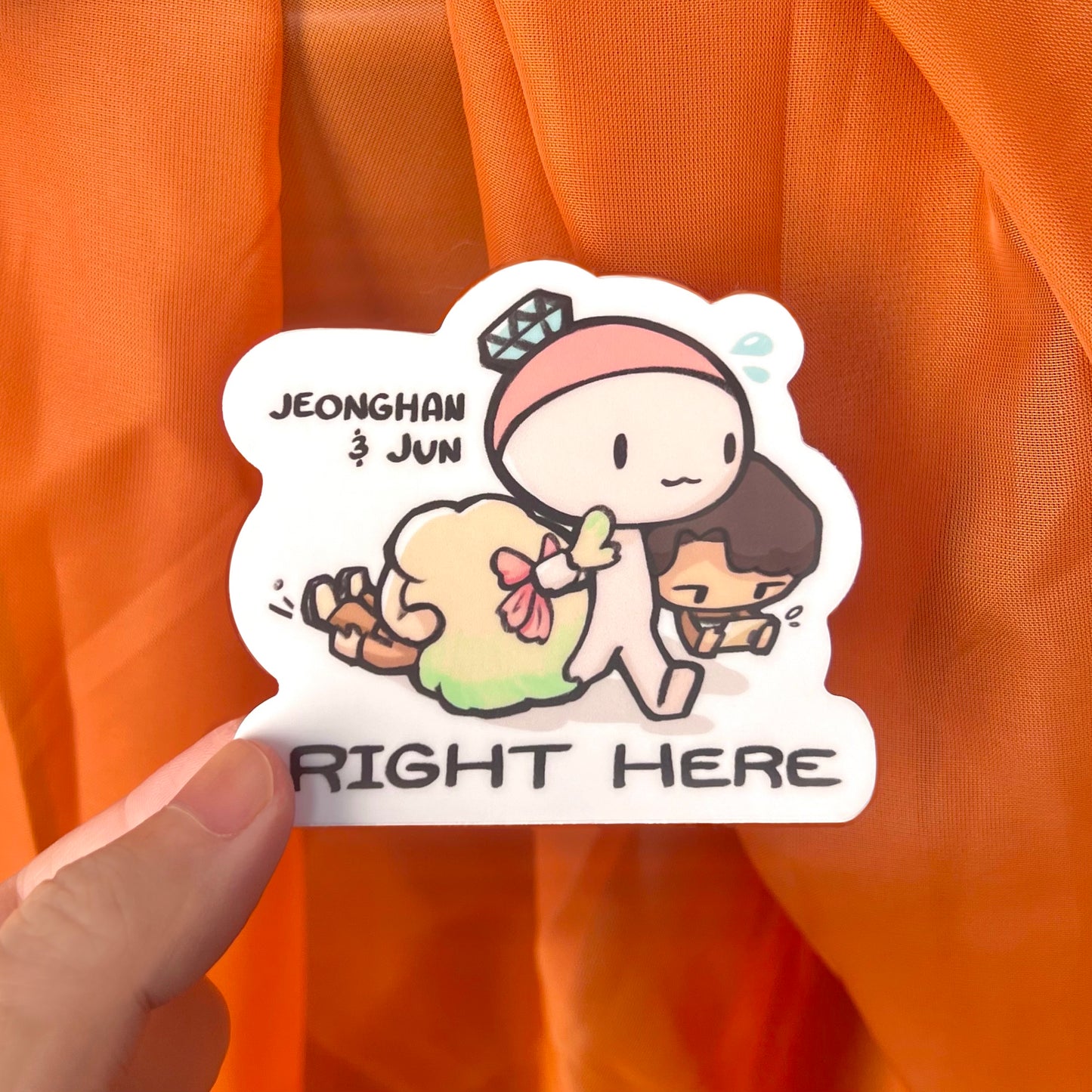 "Jeonghan and Jun Right Here" Sticker