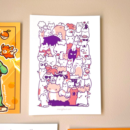Stack of Cats Print